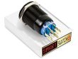 22mm Angel Eye® Halo DPDT / 2NO2NC Black Aluminium Push Button LED Switch (for 19mm Hole)