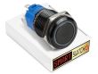 19mm Black Aluminium ANGEL EYE HALO Momentary LED Switch 12V/3A (16mm Hole) - GREEN