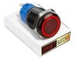22mm Black Aluminium ANGEL EYE HALO Momentary LED Switch 12V/3A (19mm Hole) - RED