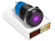 19mm Black Aluminium DEVIL EYE DOT Momentary LED Switch 12V/3A (16mm Hole) - PURPLE