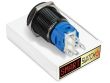 19mm Devil Eye® Power SPST / 1NO1NC Black Aluminium Push Button LED Switch (for 16mm Hole)