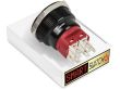 28mm Angel Eye® Halo DPDT / 2NO2NC Black Aluminium Push Button LED Switch (for 25mm Hole)
