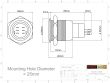 28mm Angel Eye® Halo DPDT / 2NO2NC Stainless Steel Push Button LED Switch (for 25mm Hole)
