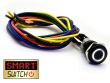 5 x SmartSwitch HALO LED Black Latching Pigtailed 19mm 12V/3A Illuminated Round Switch - WHITE