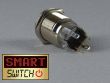 SmartSwitch 22mm 12v Chrome Metal Momentary Angel Eye Halo Illuminated LED Switch