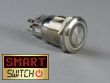 SmartSwitch 22mm 12v Chrome Metal Latching Angel Eye Halo Illuminated LED Switch