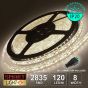 12V/5M SMD 2835 IP20 Non-Waterproof 8mm LED Strip 600 LED (120LED/M) - WARM WHITE