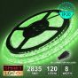 12V/5M SMD 2835 IP20 Non-Waterproof 8mm LED Strip 600 LED (120LED/M) - GREEN