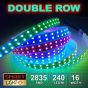 12V/5M Double-Row Ultra Bright 1200 LED Light Strip Sticky Tape 240LED/M 16mm