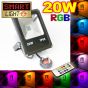 Flat RGB LED Flood Light with Remote - 20W