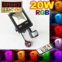 Flat RGB LED Flood Light with Remote + PIR - 20W