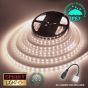 60 LED/M 24V SMD 5050 WARM WHITE LED Strip IP67 (White PCB)