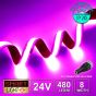24V Premium Pink COB LED Strip (480 LED / 10w / 11-1800mcd per meter)