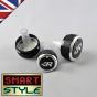 BLACK (WITH LOGO) Aluminium Air-Con Knob Set (Golf R32 Style) - Black