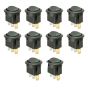 10 x SmartSwitch SPST 20mm 12V/16A Illuminated Round Rocker Switch - GREEN LED