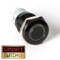 1 x SmartSwitch 19mm 12v Black Metal Latching Angel Eye Halo Illuminated LED Switch