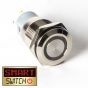 1 x SmartSwitch 19mm 12v Chrome Momentary Angel Eye Halo Illuminated LED Switch