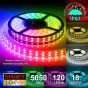 12V/5M SMD 5050 IP67 Sealed Waterproof Double Row 16mm Strip 600 LED (120LED/M) - RGB