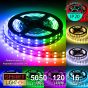 12V/5M SMD 5050 IP20 Non-Waterproof Double Row 16mm Strip 600 LED (120LED/M) - RGB