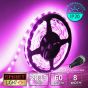 60 LED/M 12V SMD 2835 PINK/MAGENTA LED Strip IP20 (White PCB)