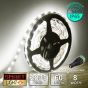 60 LED/M 12V SMD 2835 WARM WHITE LED Strip IP65 (White PCB)