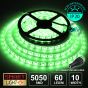 60 LED/M 24V SMD 5050 GREEN LED Strip IP20 (White PCB)