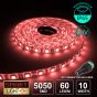 60 LED/M 24V SMD 5050 RED LED Strip IP65 (White PCB)