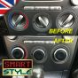 BLACK Aluminium Air-Con Knob Set for Mazda 6