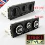 BLACK (WITH LOGO) Aluminium Air-Con Knob Set (Golf R32 Style) - Black