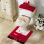  Santa 3 PC Toilet Seat Cover Rug Set