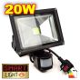 L859 -- SmartLight Cool White LED Flood Light with PIR UK PLUG - 20W