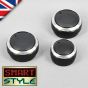 BLACK Aluminium Air-Con Knob Set for Nissan Qashqai/+2 BLACK