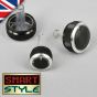 BLACK Aluminium Air-Con Knob Set for Golf MK4 etc - BLACK