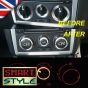 BLACK (WITH LOGO) Aluminium Air-Con Knob Set (Golf R32 Style) - Black