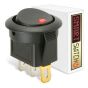 5 x SmartSwitch SPST 20mm 12V/16A Illuminated Round Rocker Switch - RED LED