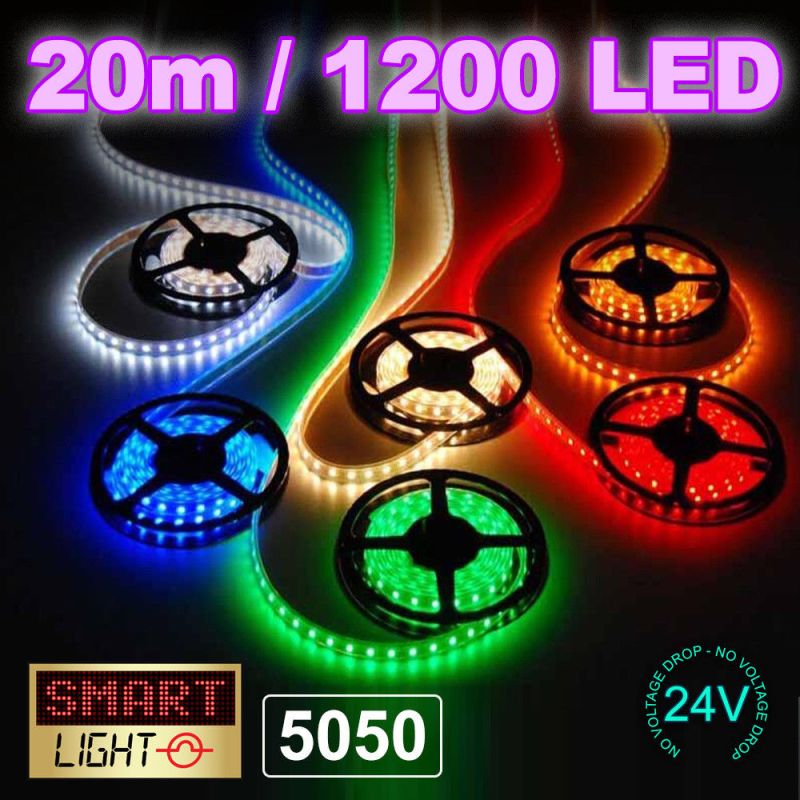 24V/20M SMD5050 IP67 LED Strip Amazon Variation - Colour/Adaptor