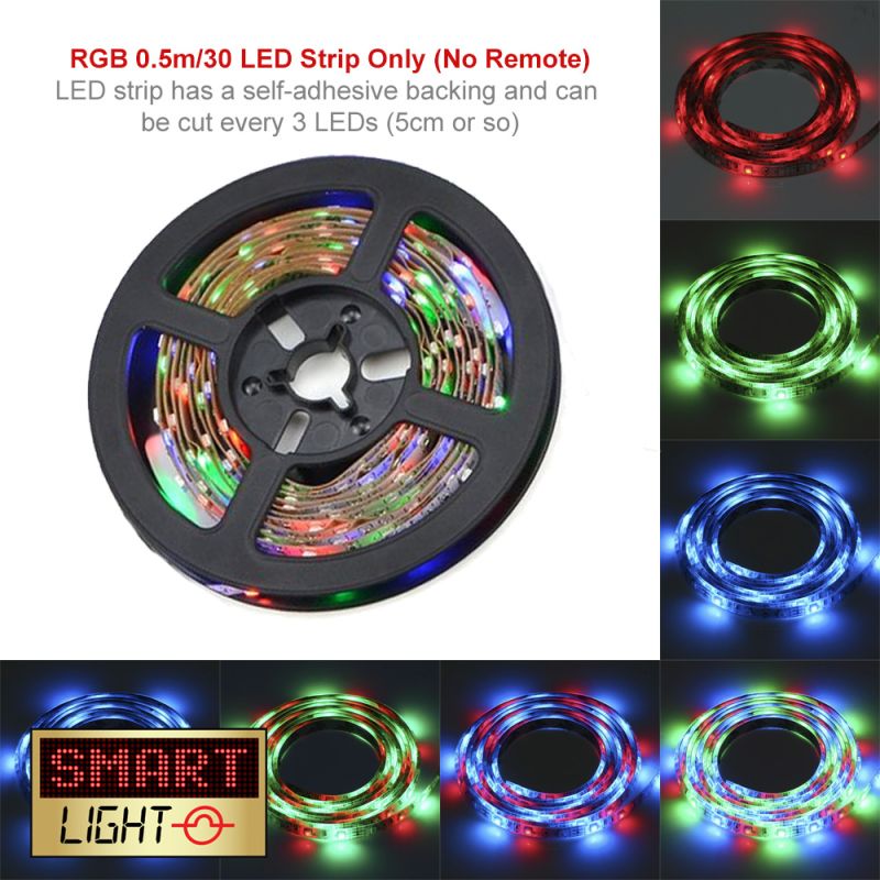 5V/0.5M SMD 2835 IP20 Non-Waterproof Strip 30 LED Strip - RGB