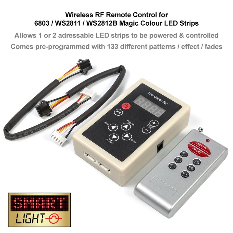 6803/WS211/WS212B RF Dream Color Remote Control/Controller - 133 Paterns 5V/12V