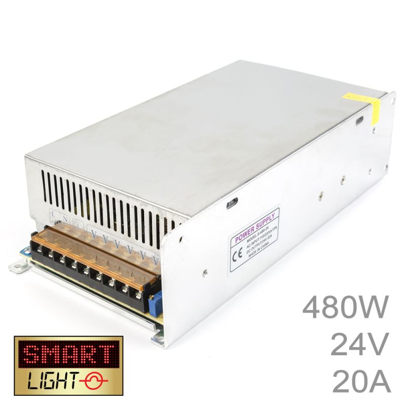 480W (24V/20A) Commercial Power Supply for LED Strips