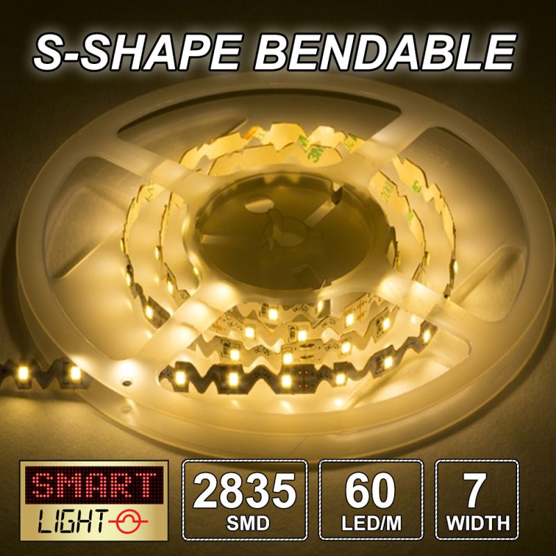 12V/5M S-Shape 60LED/M Light Strip Sticky Tape SMD 2835 