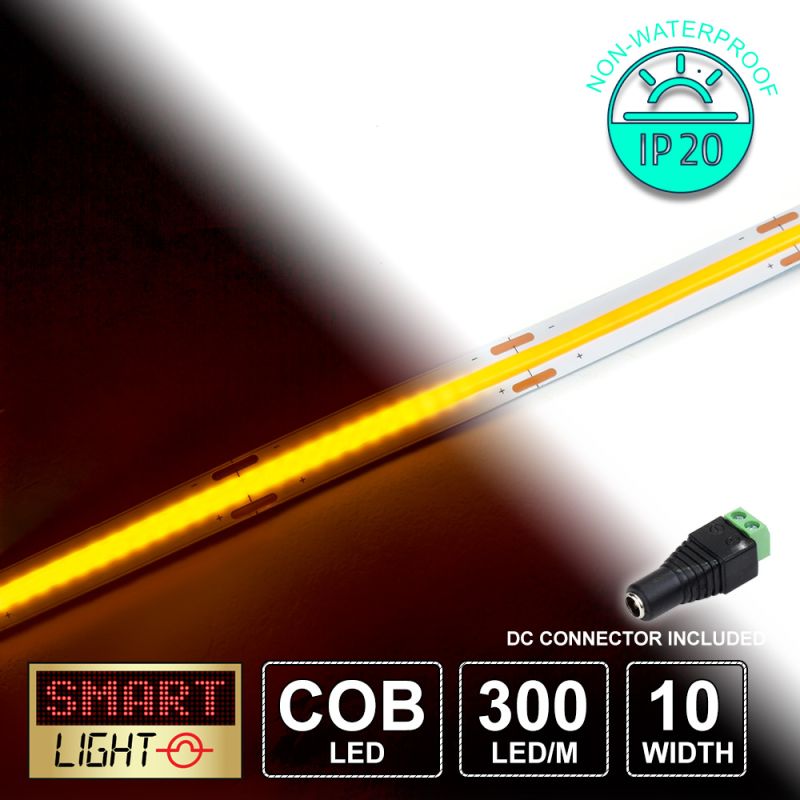 12V/5M YELLOW COB Continuous LED Strip Tape IP20/1500 LED (Strip Only)