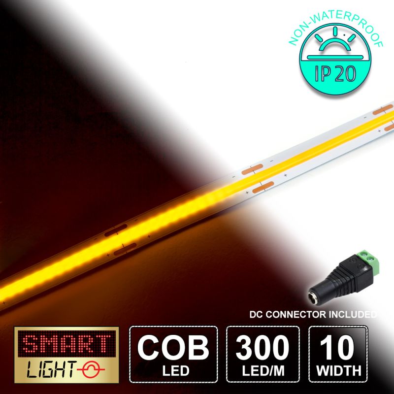 12V Yellow Economy COB LED Strip (300 LED/m)