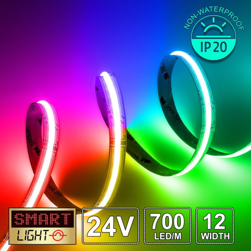 24V Premium RGBCTA (3-6000k) COB LED Strip (700 LED / 19.8w / 2-2500mcd per meter)