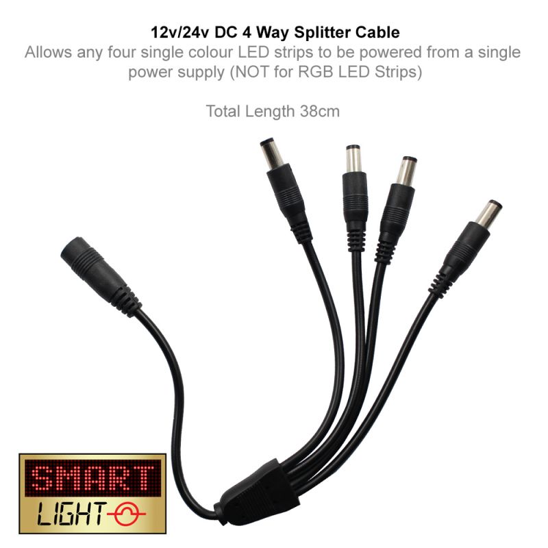 4-Way Splitter for Single Colour LED Lights