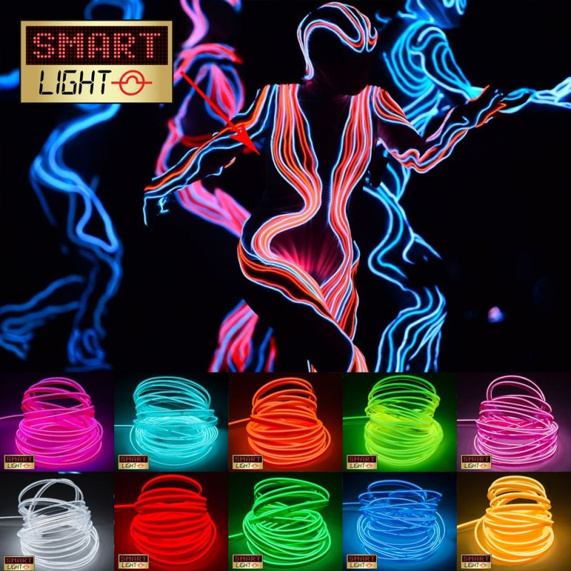 Sewable EL Wire Neon LED Glow Tube/String - Cosplay Halloween XMAS Party Costume