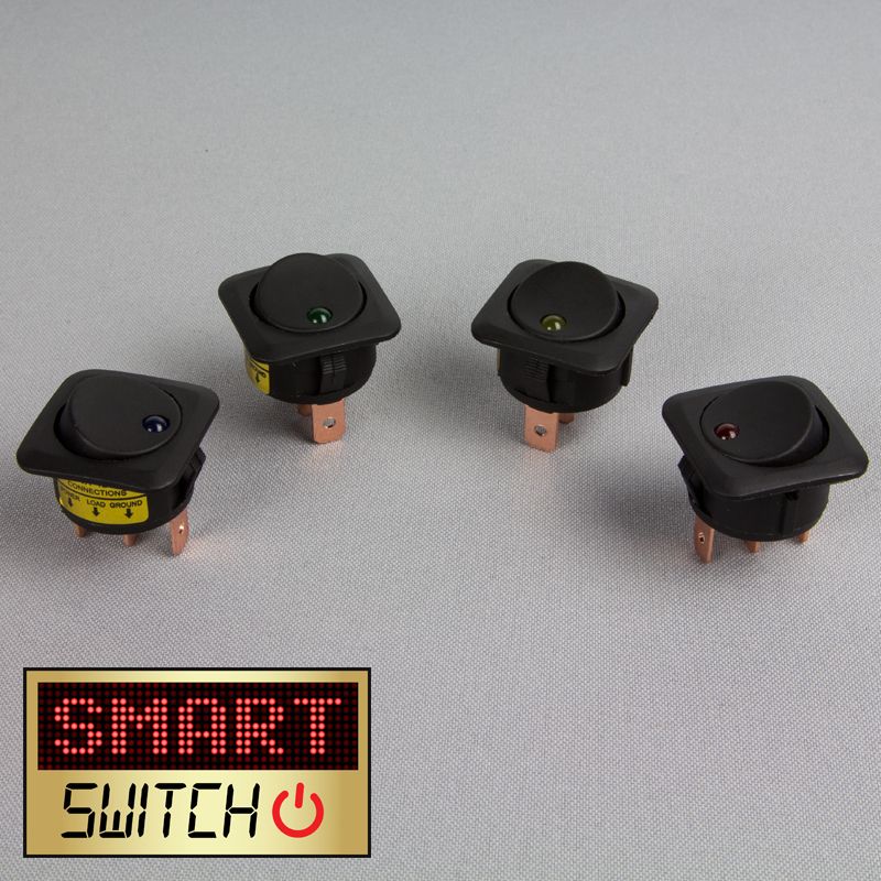 1 x SmartSwitch 12v/25A Illuminated Square Panel Switch Rocker Switch