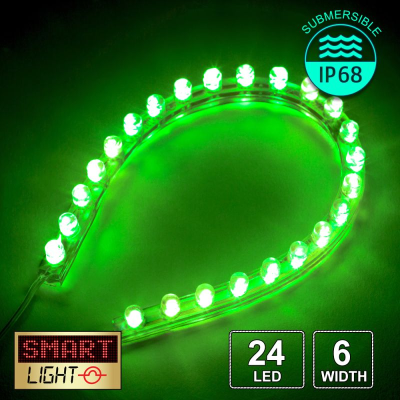 12V/0.24M Flexible Silicon IP68 Submersible Strip 24 LED - GREEN