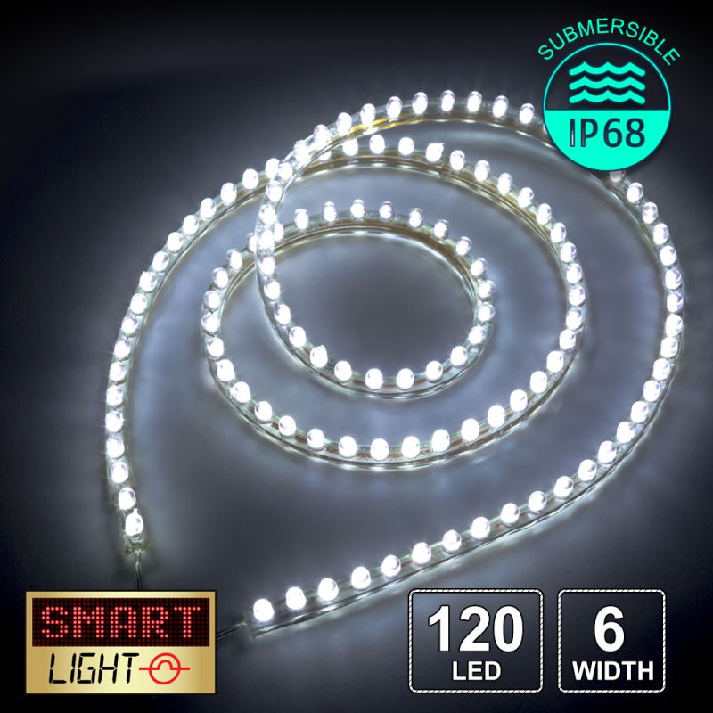 12V/1.2M Flexible Silicon IP68 Submersible Strip 120 LED - COOL WHITE
