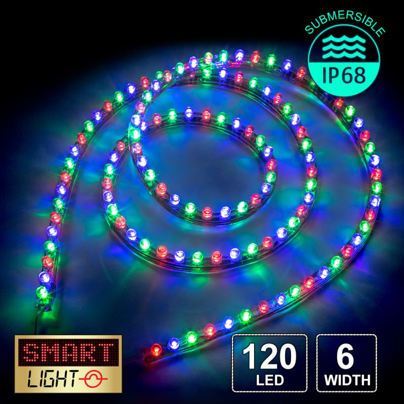 12V/1.2M Flexible Silicon IP68 Submersible Strip 120 LED - RGB