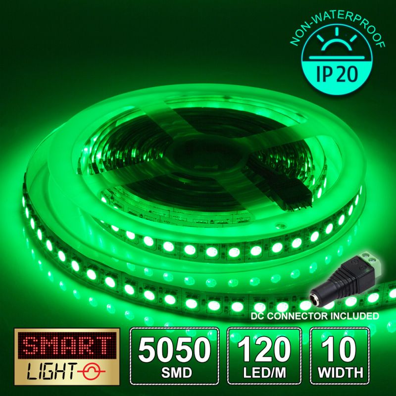 12V/5M SMD 5050 IP20 Non-Waterproof LED Strip 600 LED (120LED/M) - GREEN